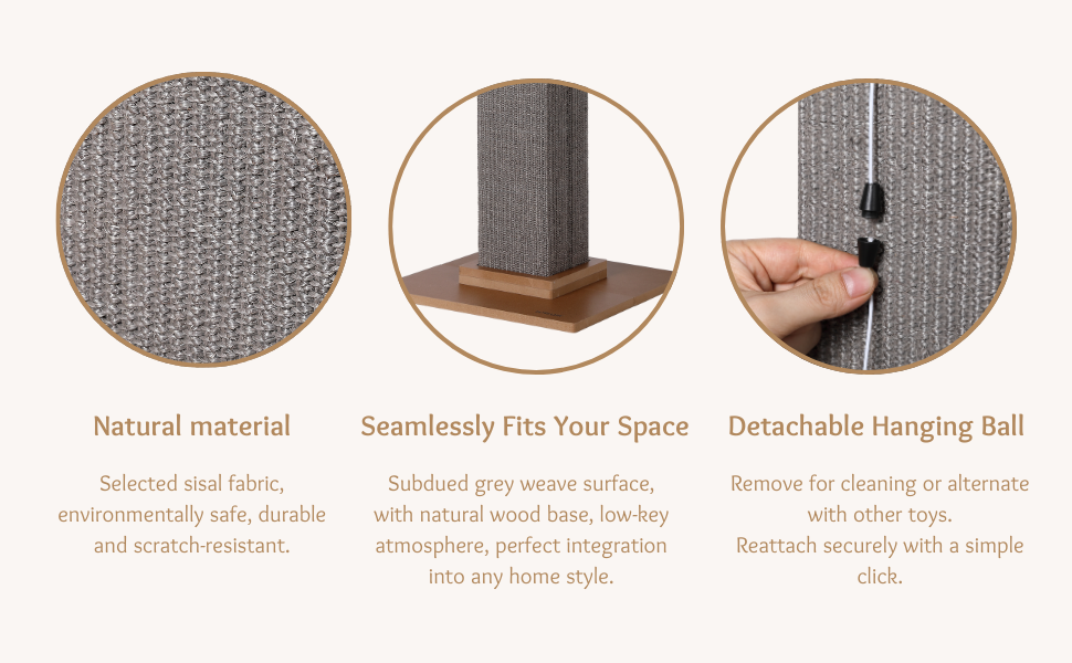 Стовпчик для дряпання котів Ultimate Heavy Duty, велика римська колона, сірий, 40x40x78 см