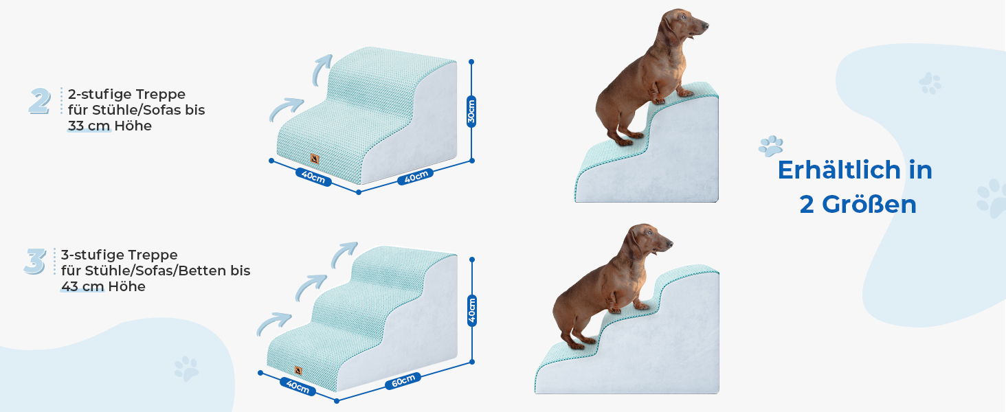 Сходинки для собак та котів, 3 ступені, 40 см, сірі (блакитні), миються, протиковзкі