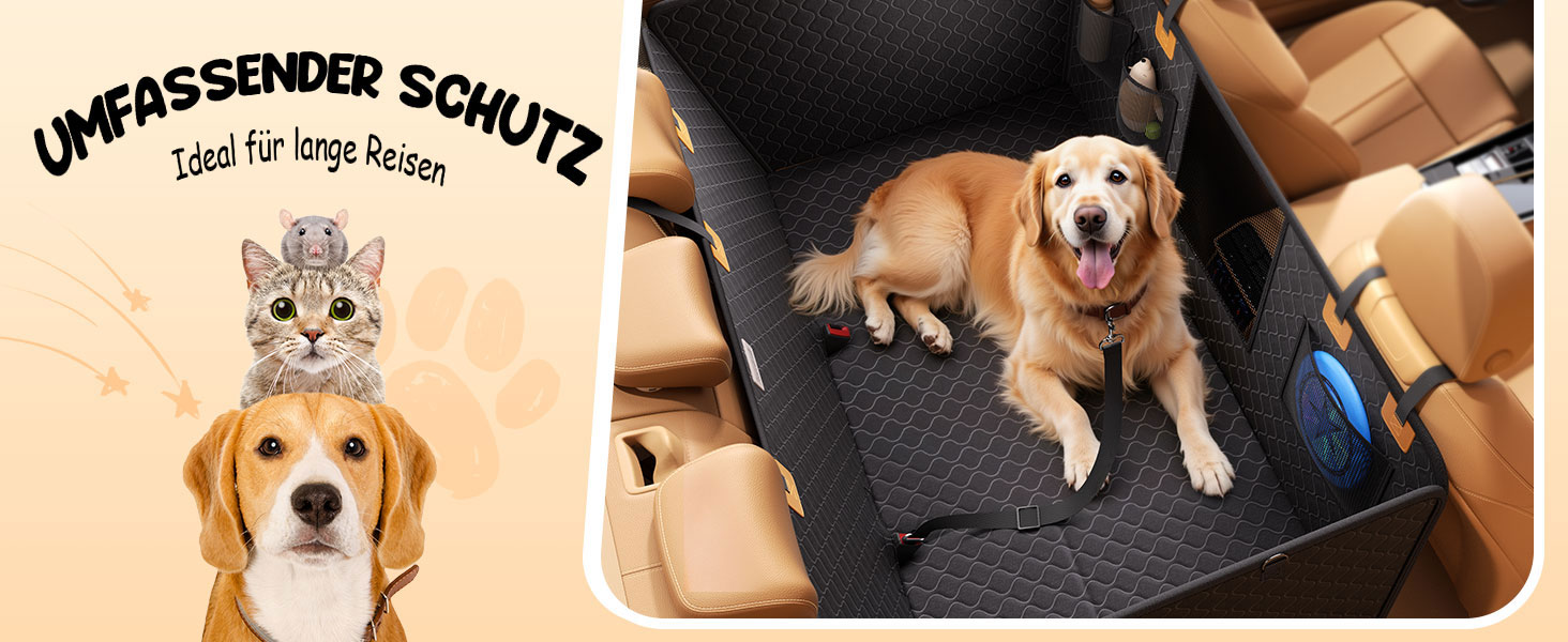 Захист для заднього сидіння авто Lamicall: міцна, вологостійка, для собак до 195 кг, захист від подряпин, підходить для авто та компактних SUV