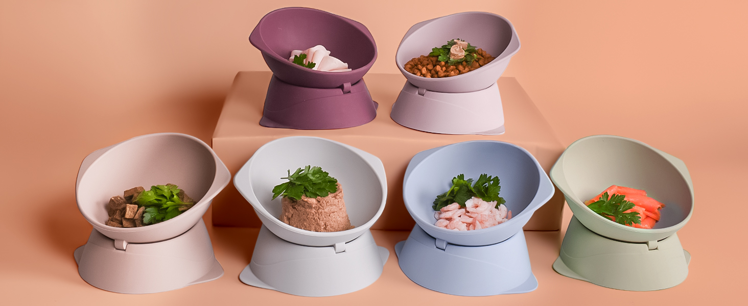 Підвищений годівниця для котів ne&no® Silikon з регульованим нахилом, сірий колір каменю | годівниця для котів | миска для котів