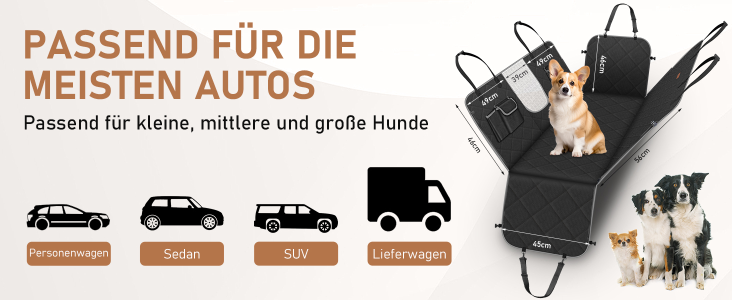 Накладка на сидіння автомобіля Looxmeer для собак, водовідштовхувальна та стійка до подряпин, універсальна, з захистом боків та оглядовим вікном, 137 x 147 см, сіра