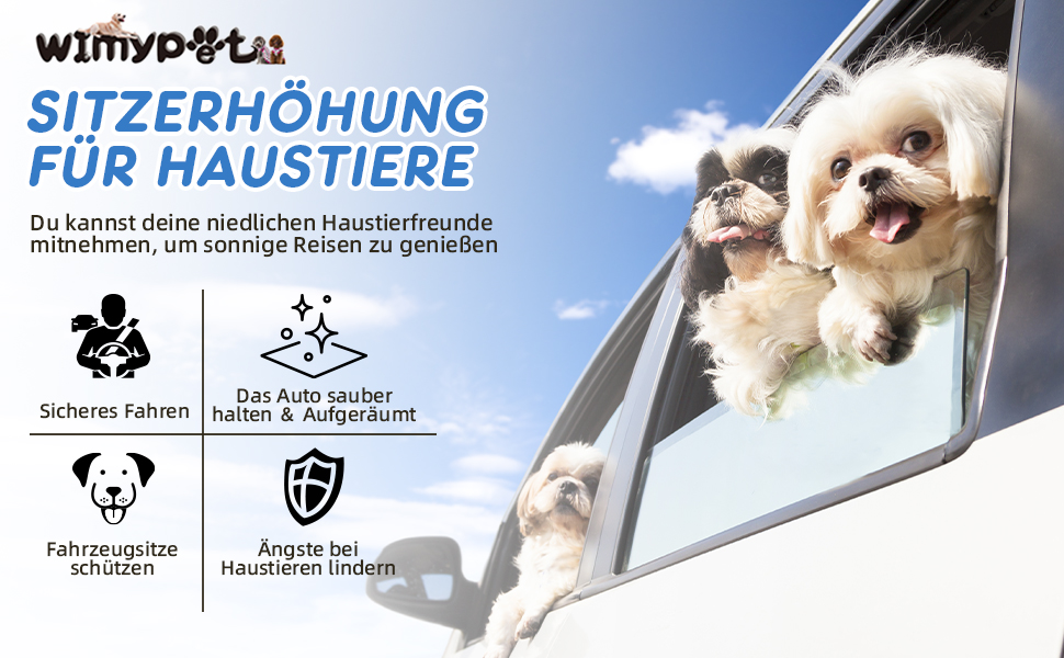 Захист для автосидіння для собак Wimypet, водовідштовхувальний, з ременем безпеки, 57x57x33 см