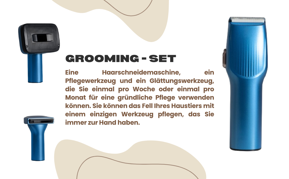 BEHOME Шерстьомашинка для собак з пилососом | 6-в-1 набір для догляду за тваринами та пилососом. Легко збирає шерсть, пилосос, машинка для стрижки та аксесуари для чищення. Тиха машинка для собак та котів BEHOME