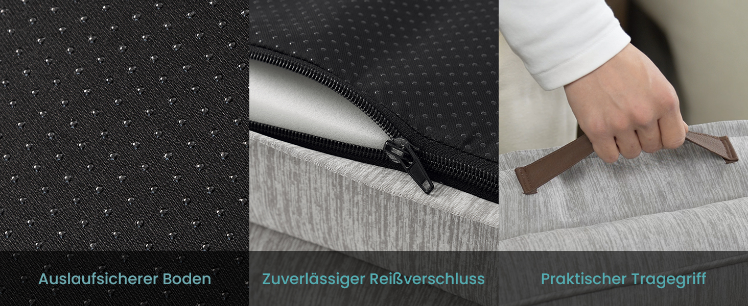 Ортопедичне ліжко для собак COZY KISS XL, 107x76x18 см - ліжко для великих собак з яйцеподібною піною та знімним чохлом