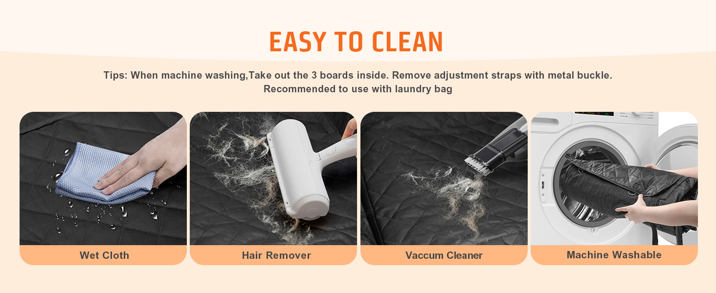 Накладна на сидіння автомобіля для собак Gimars, 157x137 см, велика, зносостійка, водовідштовхувальна, універсальна, з передньою кришкою та оглядовим вікном (чорний&оранжевий)