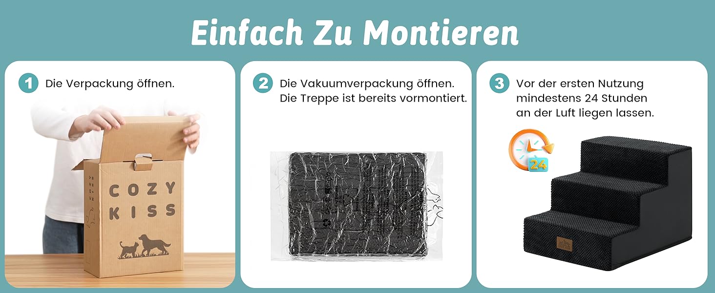 Сходинка для собак маленьких порід, 4 сходинки, 45 см, знімний чохол (чорний, 60x45x45 см)