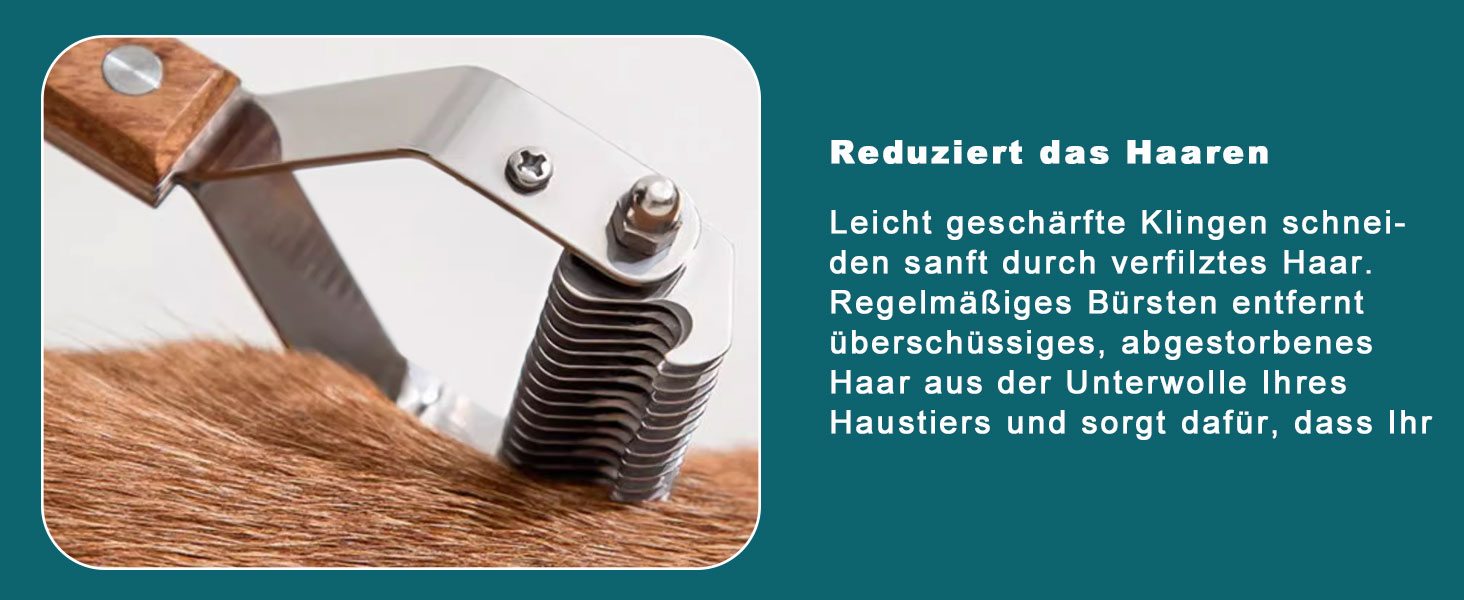 Тріммер для шерсті Coat King - щітка для собак та котів, 14 лез, 184x62 мм