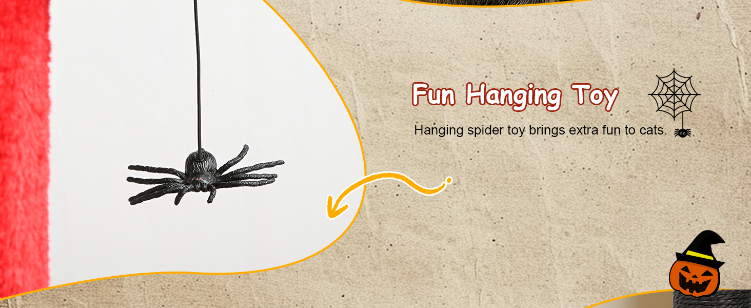 Котячий комплекс Gothic Halloween: стійка кімната з ліжком, будиночком та когтеточками, 84.5 см (Чорний/Червоний)