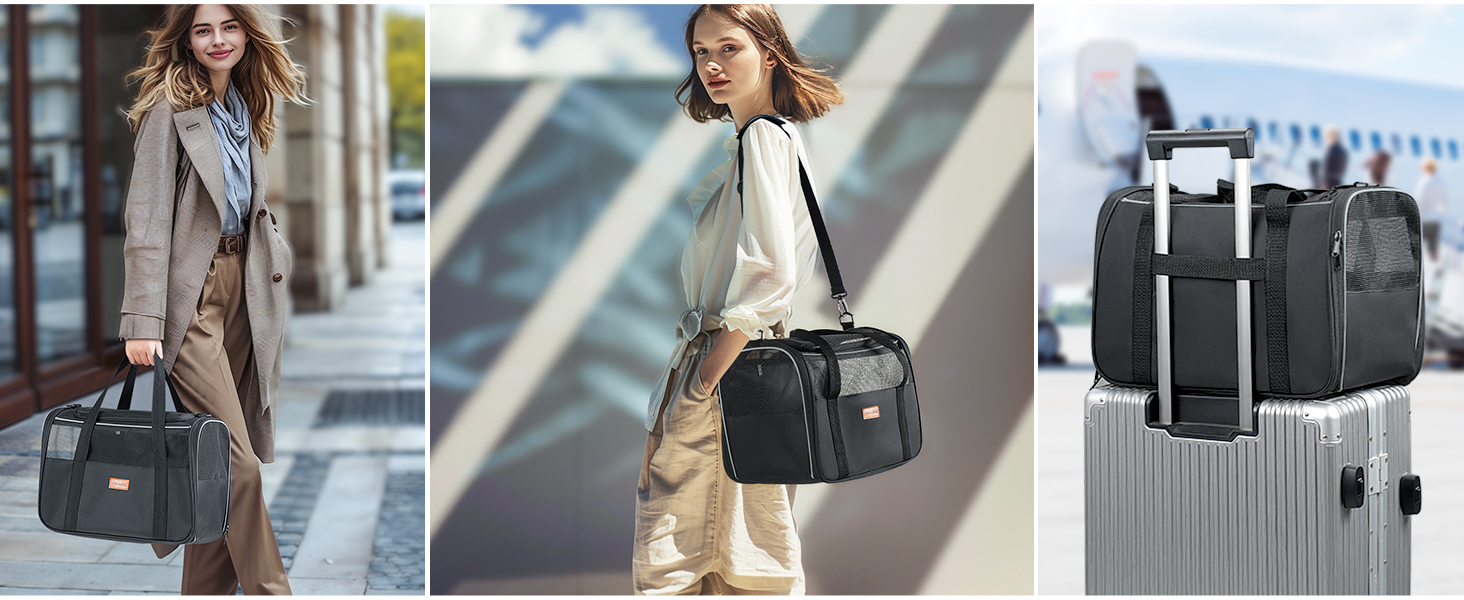 Транспортна переноска для котів та цуценят Morpilot до 5 кг, сіра, 40L, для ветеринара та подорожей