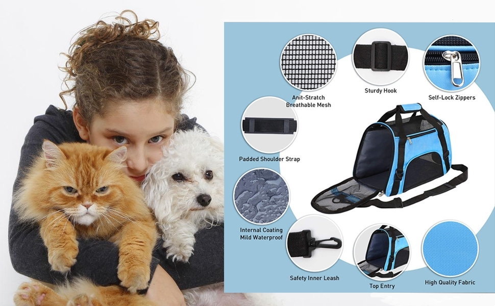 Транспортна сумка для тварин: переноска для собак та котів, рожева, 50 x 23 x 34 см