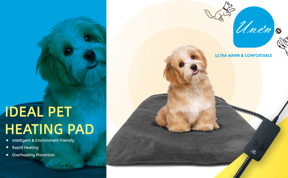 Електричний нагрівальний килимок для собак та котів з регулюванням температури, сірий