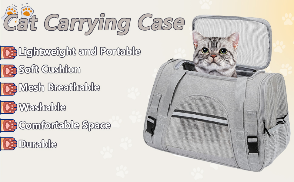 Транспортна сумка для кота APKOL, сіра, до 5 кг, складна, з плечовим ременем