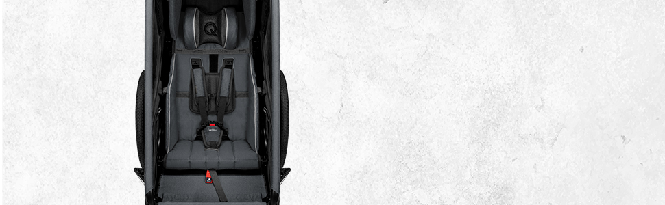 Qeridoo Kidgoo 1 Navy Blue - Причіп для велосипеда, прогулянковий візок для дітей, тренажер для ходьби, 38л, з амортизацією та ARS