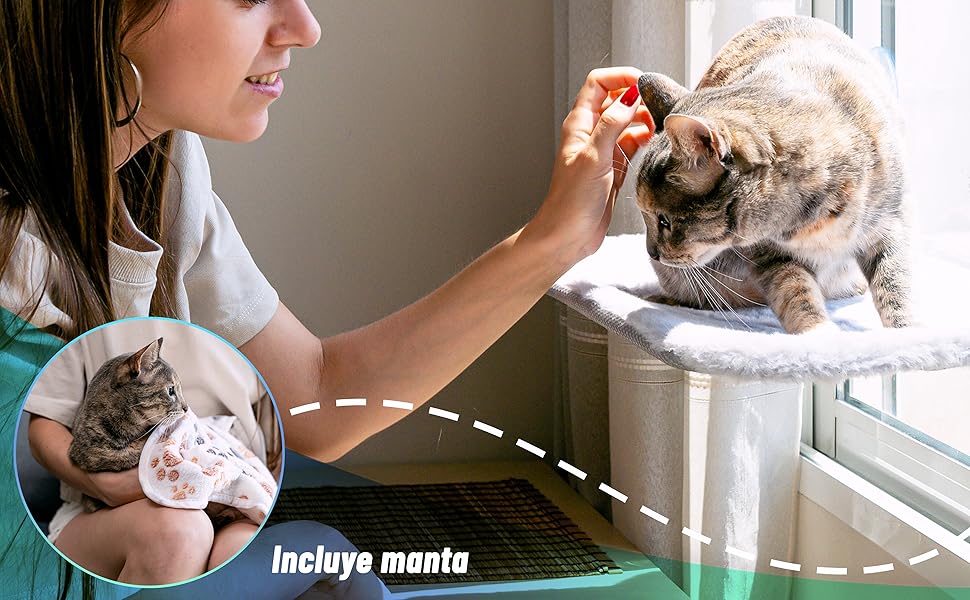 Гамак для кота на вікно, сірий, ліжко + ковдра (30 x 45 см), сірий колір