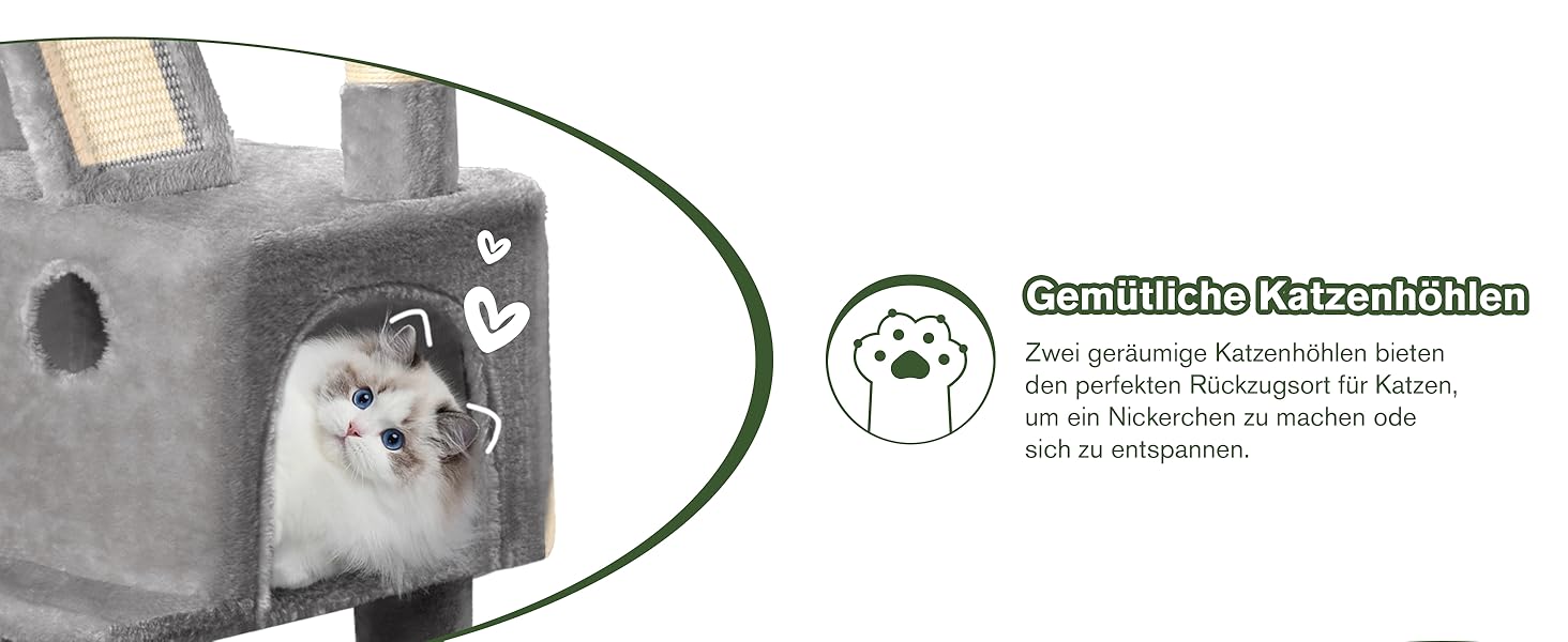 Котячий будиночок MUTICOR: великий когтетоп з когтеточкою, лежаками та гамаком (206 см)