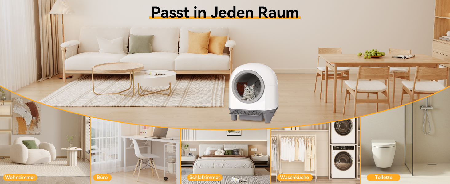 Devoko Самоочисний туалет для котів, 90л з низьким порогом, APP-керування, датчик безпеки та килимком