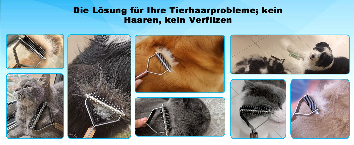 Тріммер для шерсті Coat King - щітка для собак та котів, 14 лез, 184x62 мм