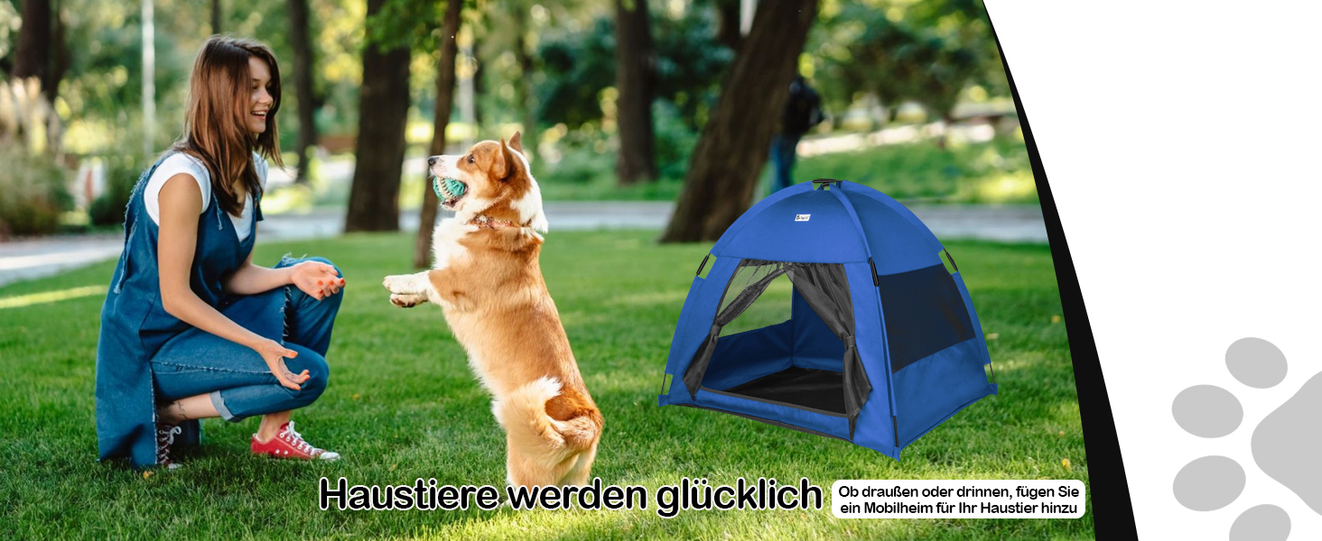 Зручне лежанка-будинок для собак та котів Babyezz, блакитна, L