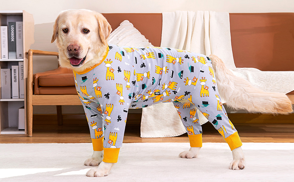 Комбінезон для собак після операції, захисний боді для собак, альтернатива конусу, сірий, 3XL, Giraffe