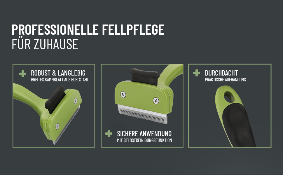 Гребінець для підшерстка ReaVET для собак та котів з короткою шерстю, середніх порід | Видаляє підшерсток, доглядає за верхнім шаром | з кнопкою самоочищення | ідеальний для сезонного линяння