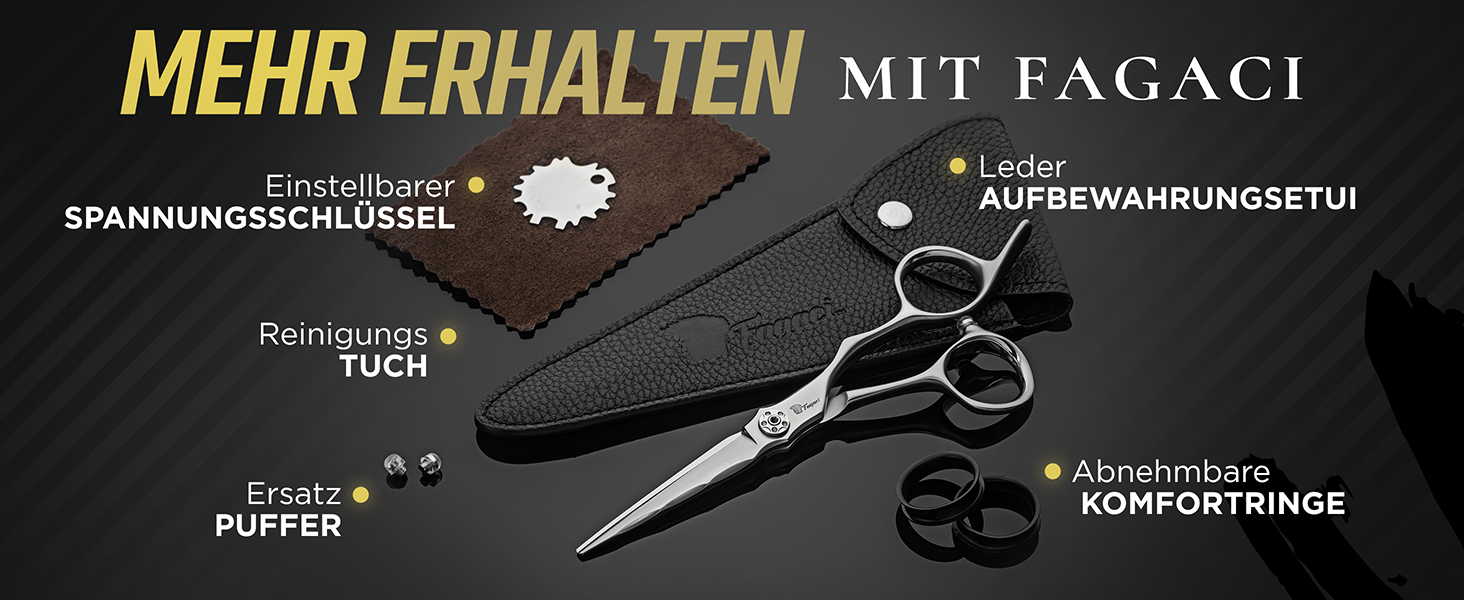 Професійна фризьорська ножиці Fagaci 6 дюймів з японської сталі для точного зрізу волосся, ножиці для волосся з лезами гострого як бритва, довговічні