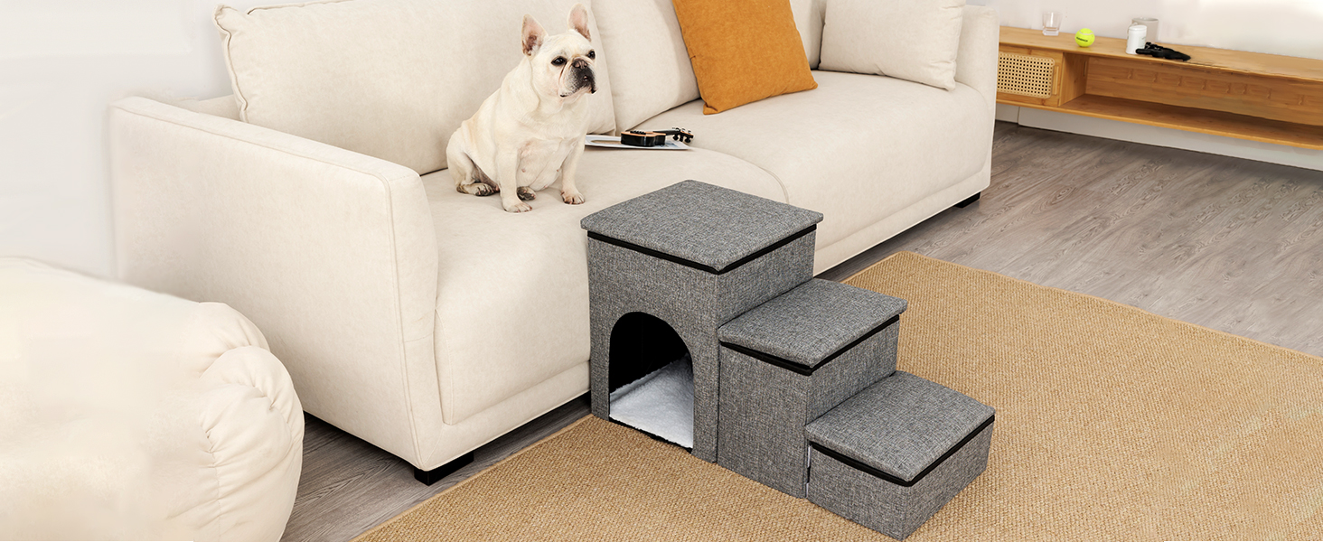 Сходинки для собак FurryPaws: 3-ступенева переносна драбинка для собак до ліжка та дивана, для маленьких та великих собак, ідеальна для подорожей, з неслизькою поверхнею