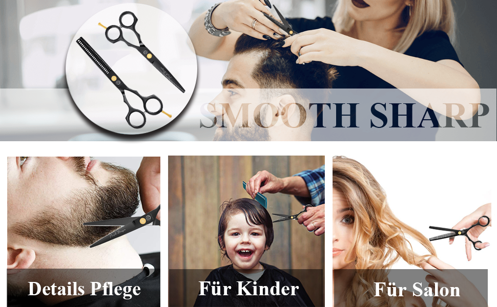 Професійні перукарські ножиці Purple Dragon 5,5 дюйми – набір для стрижки волосся для жінок та чоловіків, перукарські ножиці для барберів/перукарів/початківців (чорний)