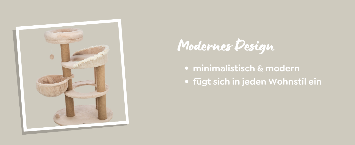 Кігтеточка TRIXIE Boho Filippo 114 см – багатоярусна кімната для котів з місцями для дряпання та іграми, затишні та стабільні місця для відпочинку – 44474