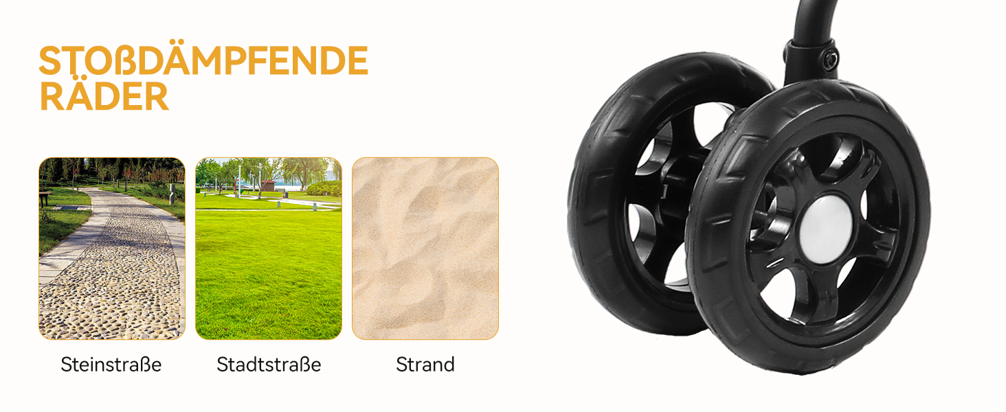 Візок для собак та котів DWVO - зручний та компактний, до 11,3 кг, сірий/чорний, 45x80x103 см