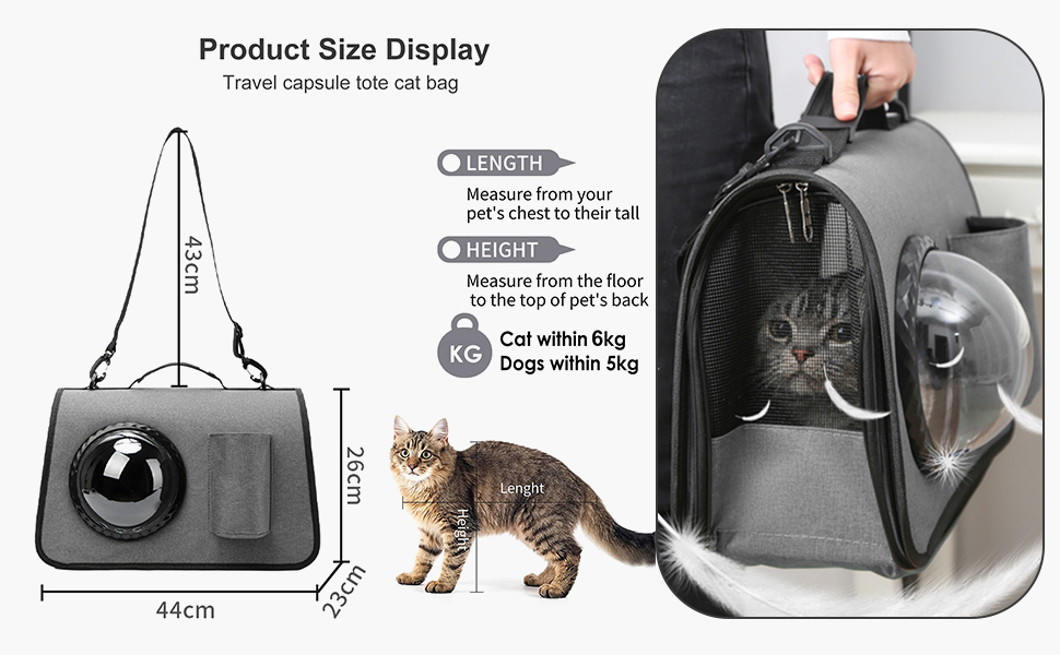 PETCUTE Транспортна сумка для собак та котів, складана, дихаюча, з регульованим плечовим ременем, знімний килимок, схвалена авіакомпаніями, чорна