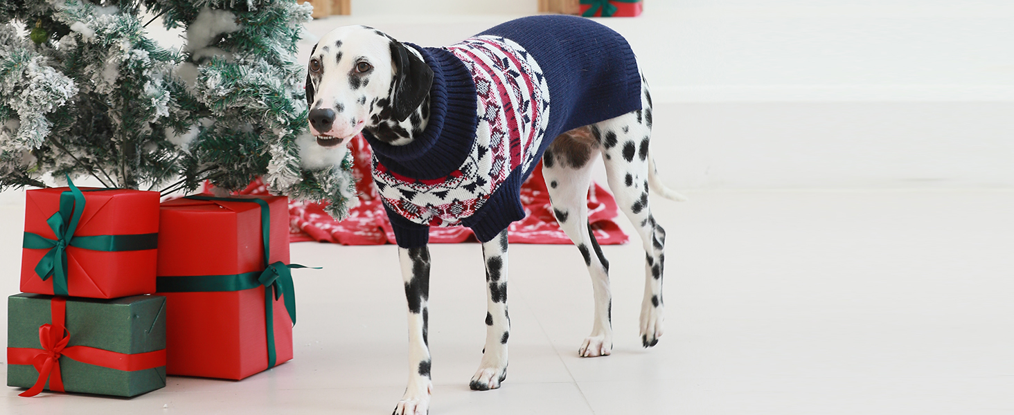 Пуловер для собак IECOii XXL, теплий зимовий пуловер для великих собак, блакитний, з ролетним коміром, для домашніх тварин, на Новий рік, розмір 2XL (обхват грудей 71 см)