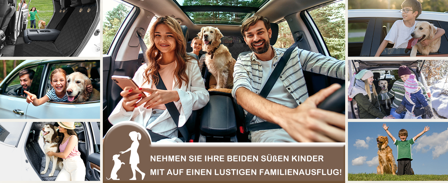 Захист для заднього сидіння автомобіля Angooni для собак - вологостійкий, неслизький, стійкий до подряпин (135×120cm) - універсальний захист для заднього сидіння 135см