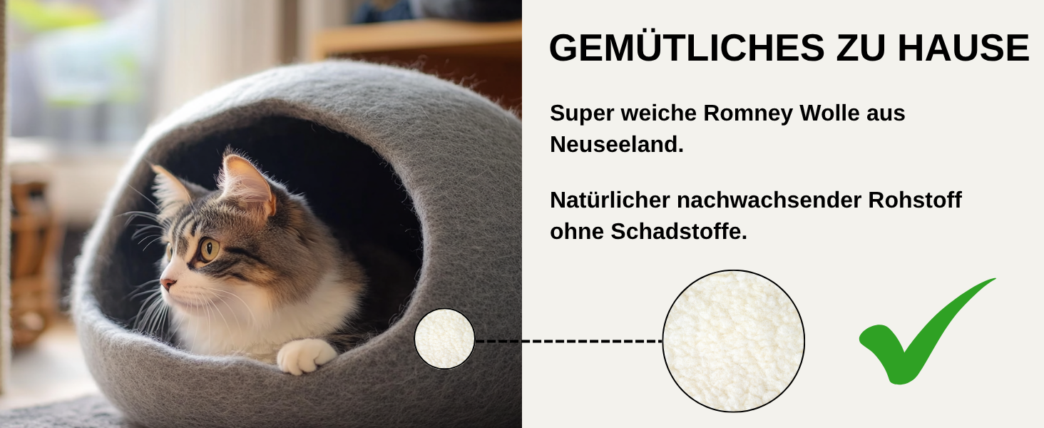 Кігтеточка-будиночок для котів XL, з вовни Romney, сірого кольору