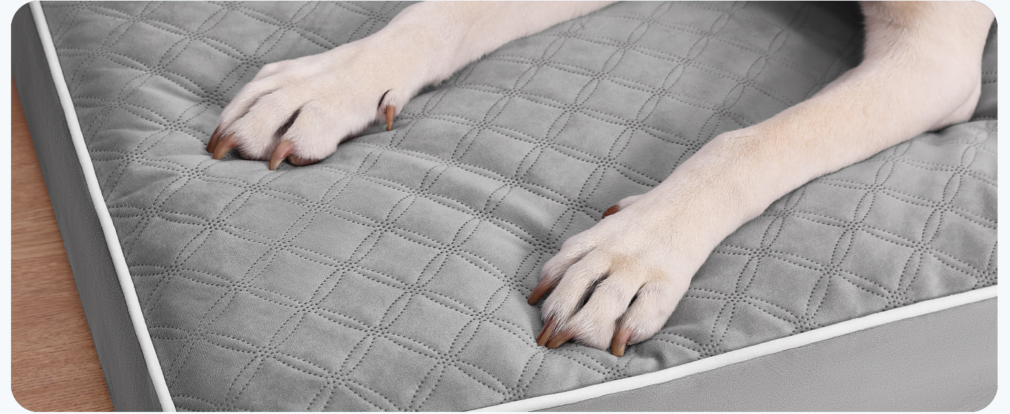 Ортопедичне ліжко для собак KSIIA, великі породи, 104x68x8 см, знімний, сірий
