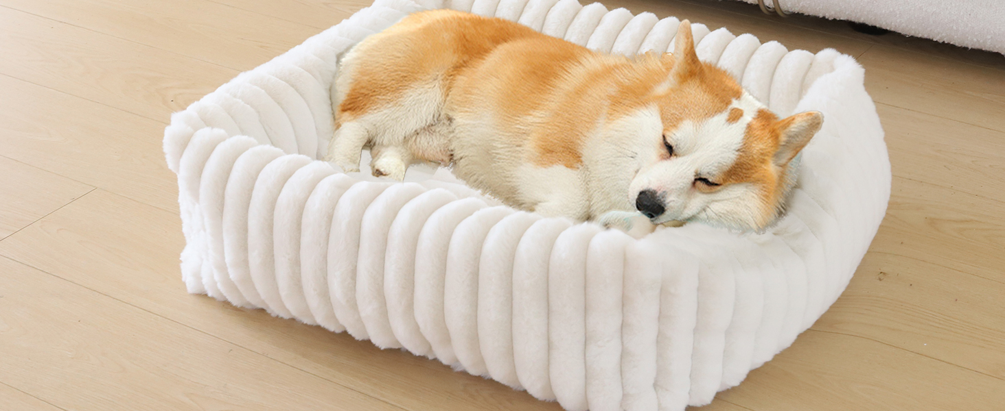 Килимок для котів XIAPIA з м'якою тканиною, 50x48x15 см. Ортопедичний лежак для котів та маленьких собак, білий.