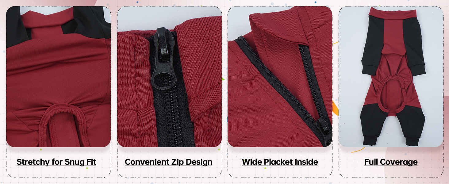 Комбінезон для собак, теплий, вітронепроникний, для маленьких, середніх та великих собак (Червоний, M)