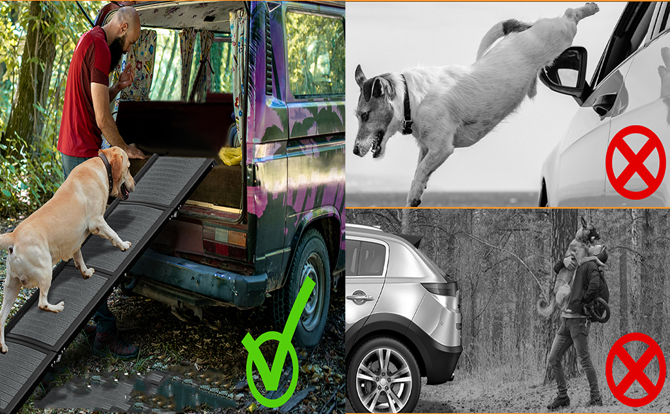 Рампа для собак у машину Hunderampe, складна, з килимком, до 110 кг, для авто, вантажівок, SUV