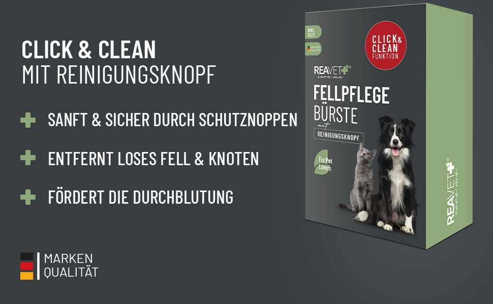 Буршляк для собак та котів ReaVET - самоочисна щітка для вичісування шерсті, для довгошерстих тварин