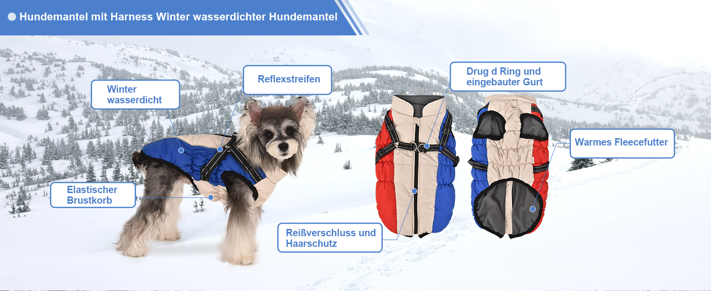 Водонепроникний одяг для собак: теплий зимовий одяг, жилет, куртка для маленьких, середніх та великих собак