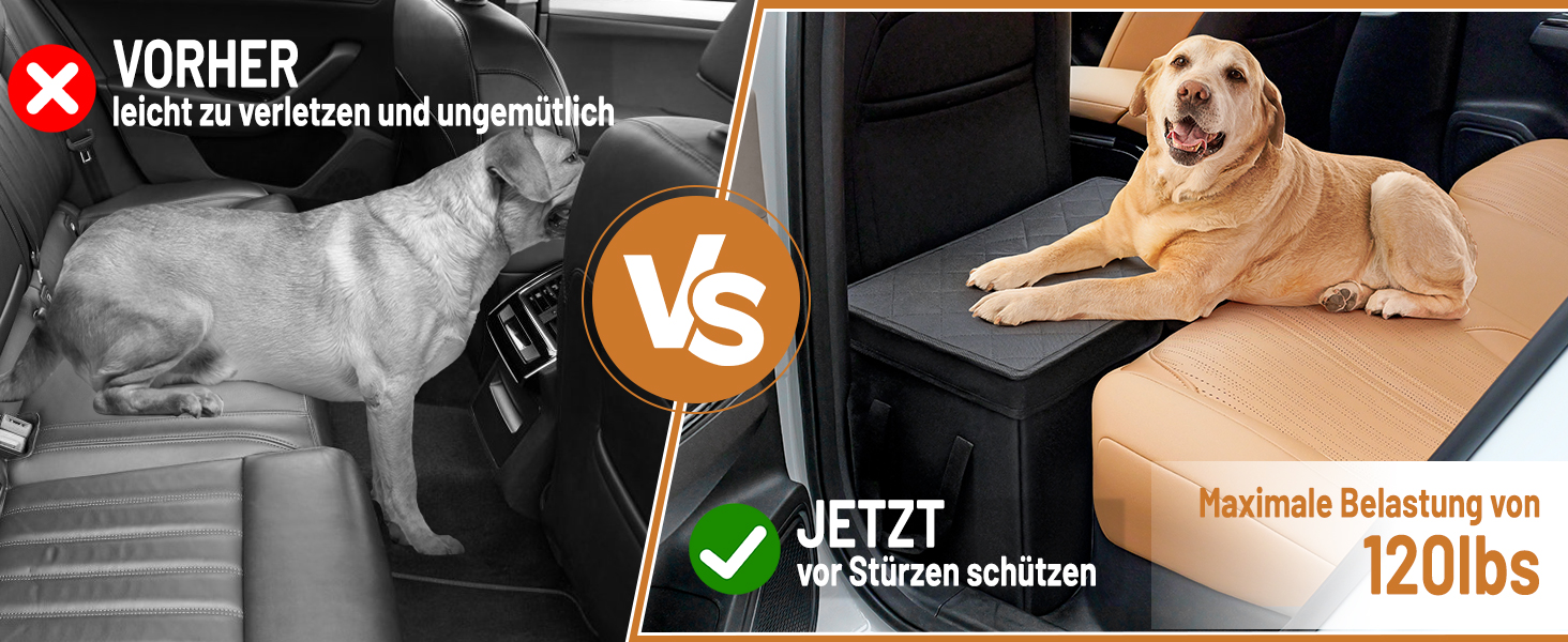 Розширювач для автокрісла для собак, органайзер для авто з місцем для зберігання, чорний, L, 51 x 29 x 36 см