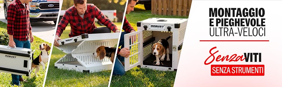 Міцна переносна переноска для собак, складана, для всіх порід – легка алюмінієва переноска з посиленими кутами | Сумка-переноска для собак, для дому, автомобіля, подорожей та авіаперельотів (Білий, L)