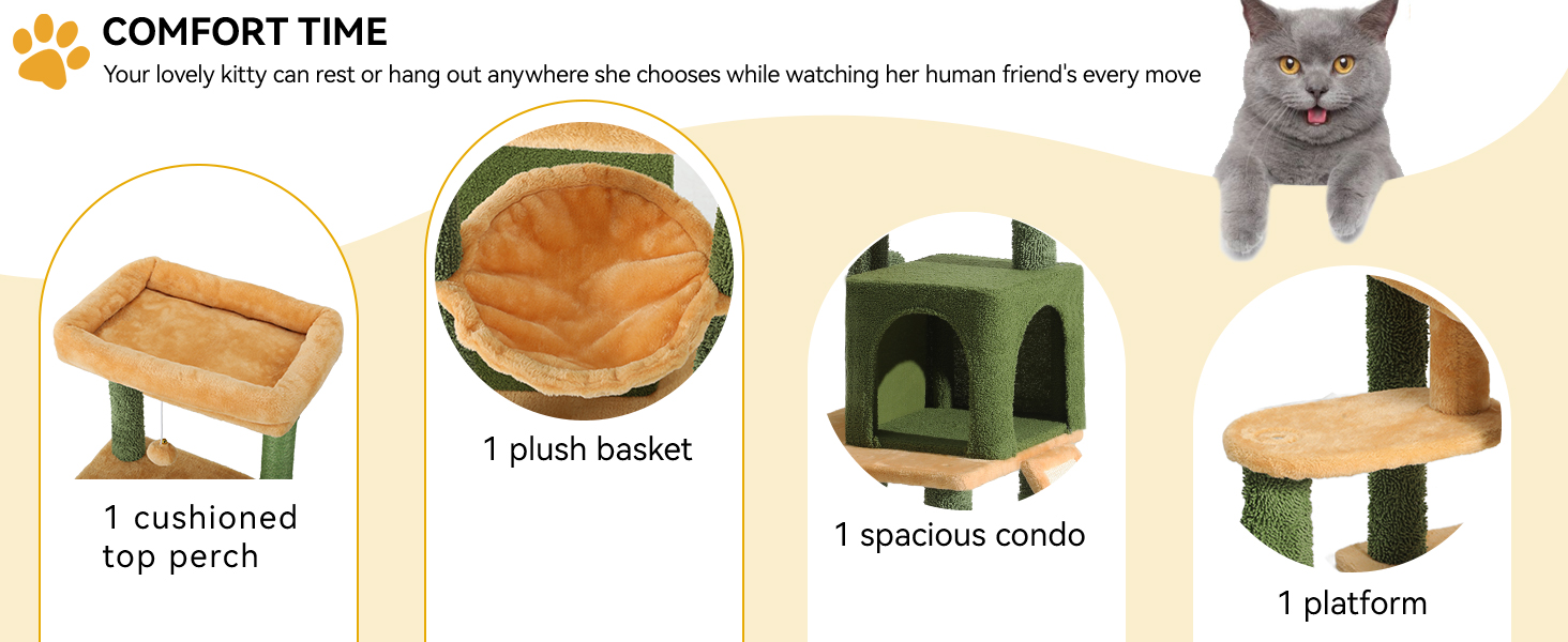 Котячий комплекс YITAHOME з подряпальниками, будиночком та іграшками, 82x74x153 см