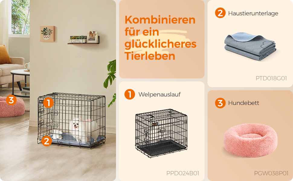 Підстилка для собак Feandrea, 2 шт., XXXL, 183 x 183 см, сіра, витривала, не слизька, супер вбираюча, для собак