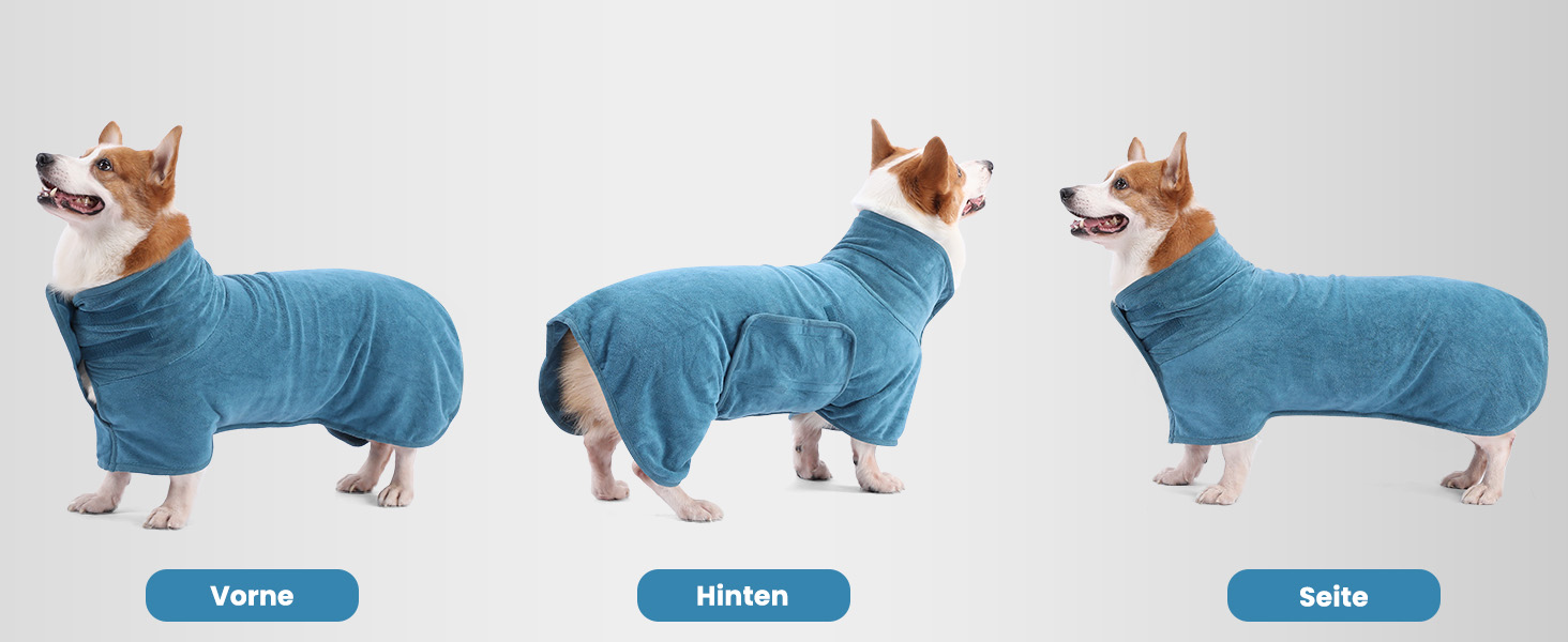 Рушник для собак PETTOM з мікрофібри, швидковисихаючий, бавовняний, супер вбираючий (L, блакитний)