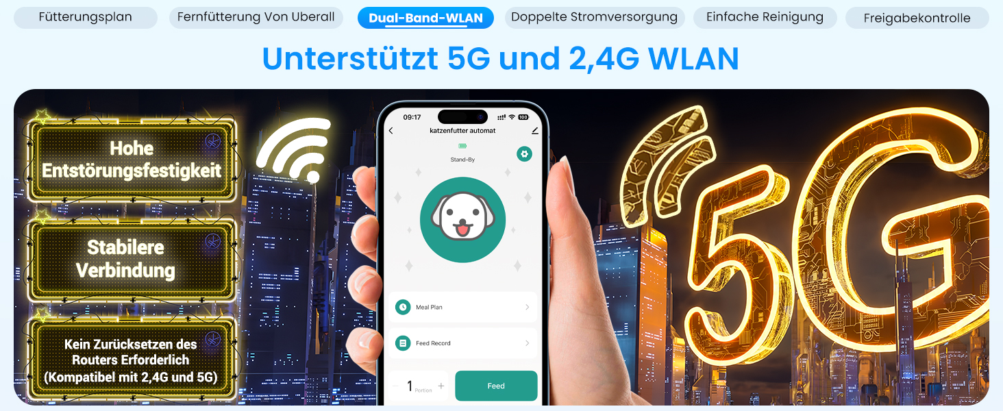 Автоматичний годівниця для котів Frienhund з 2 мисками, 7L, Wi-Fi, з програмуванням та Alexa, для 2 котів