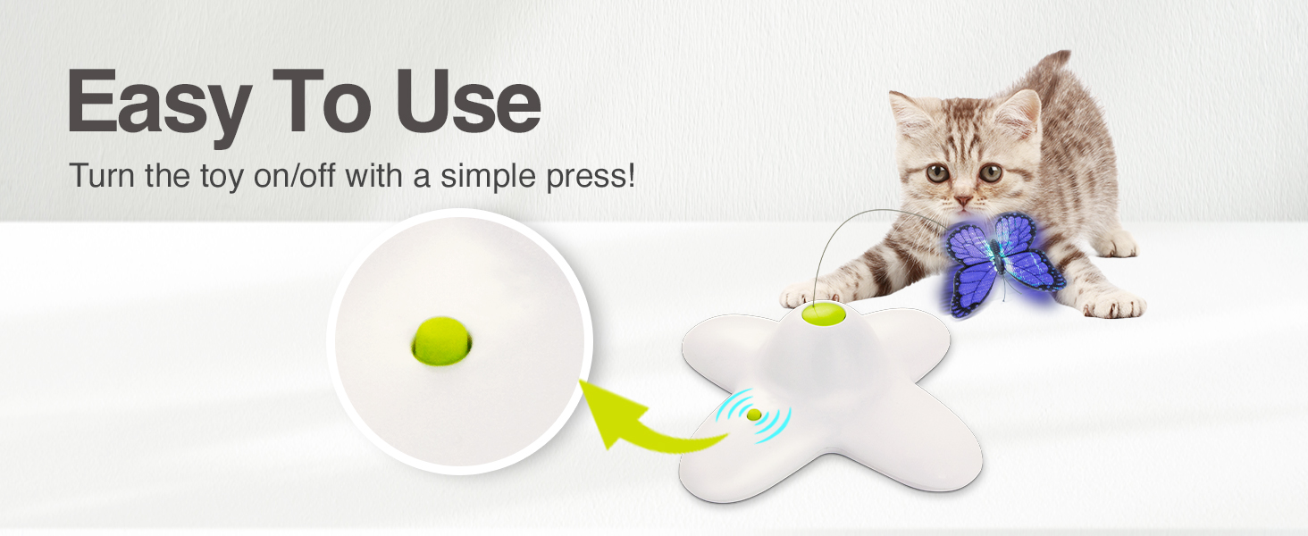 Інтерактивна іграшка для котів ALL FOR PAWS 3 в 1: метелик, м'ячики, випадкові пір'я. Автоматичний спінер для дому. Новинка