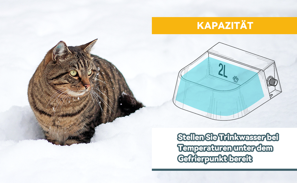 Автоматичний годівниця з підігрівом для тварин, 2L: розумна температура та контроль рівня води. Підходить для собак, котів, кроликів, курей.