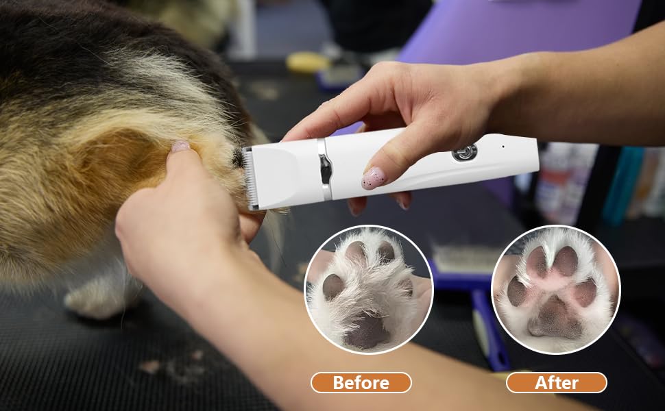Набір для стрижки кігтів котів та собак Focenat 4 в 1: тихий триммер, електрична машинка для грумінгу тіла, очей та вух