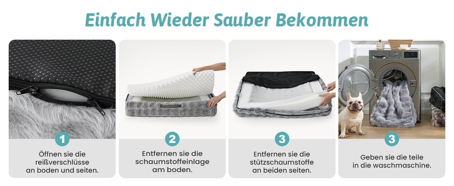 Ортопедичне ліжко для собак XL з штучного хутра, U-подібне, великі породи, водонепроникний чохол, антиковзаюче, м'яке, тепле, для прання