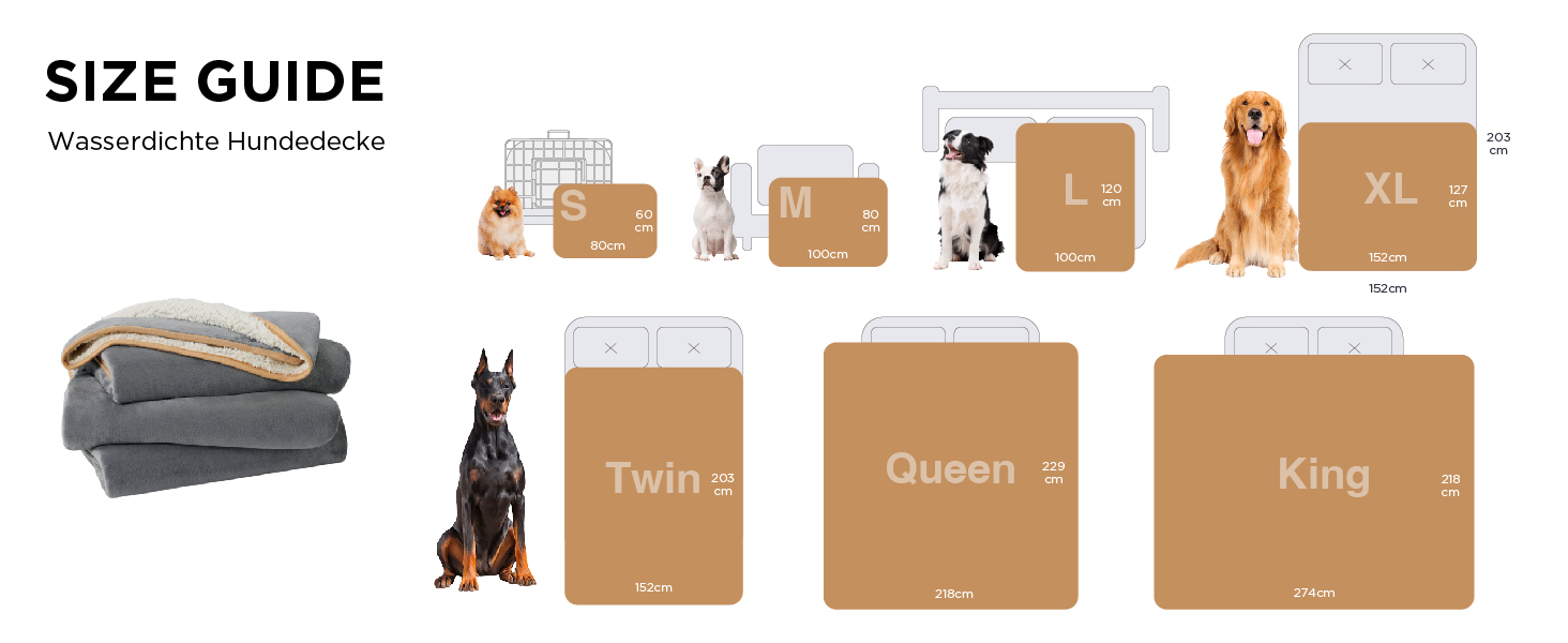 Водонепроникний плед для собак великих порід LE SURE 100x80 см - Outdoor, миючий, з Sherpa Fleece, для собак та котів, сірий